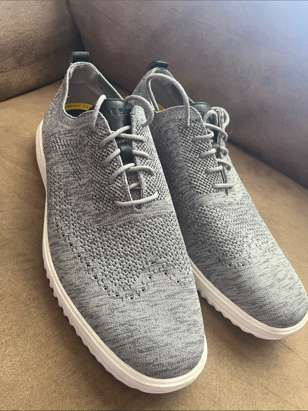 Cole Haan Grand+Stitchlite Men's Lightweight Knit Lace-Up Sneakers - Gray sz 12M